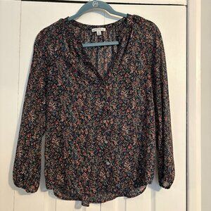 J. Crew Mercantile Floral Button-Up Blouse